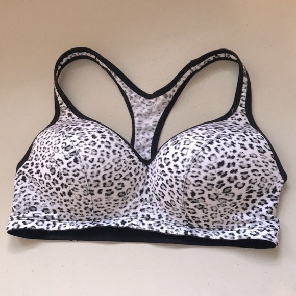 Flirtitude My Favorite Yoga Bra Sport Racerback Seamless Cups Leopard size M - Picture 1 of 4